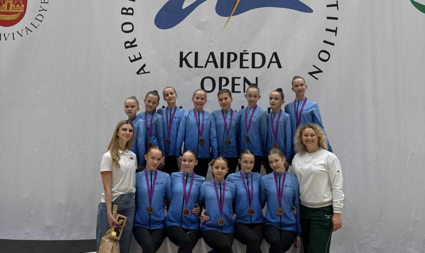Aukšti pasiekimai tarptautinėse aerobinės gimnastikos varžybose „Klaipėda Open 2025“